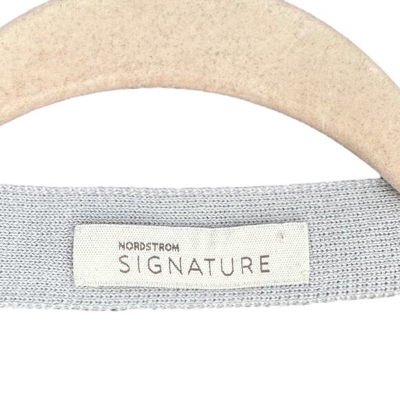 Nordstrom Signature Light Grey Lightweight Long sleeve Round Neck Sweater XS - Picture 3 of 7